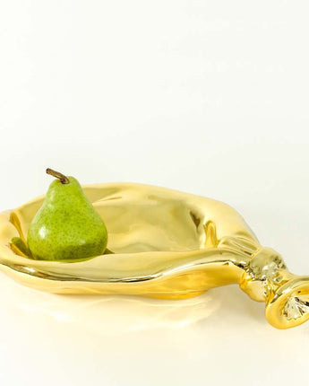 Made by Humans Deflated Balloon Decorative Fruit Bowl in Gold