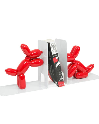 Made by Humans Balloon Doggy Bookends in Red