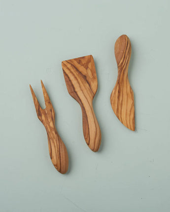 Be Home Decor Olive Wood Cheese Set • Set of three
