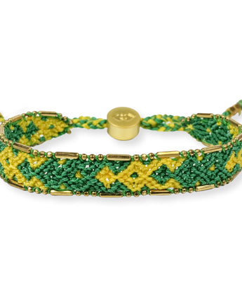 Bali Friendship Bracelet in Green and Yellow by the Love Is Project