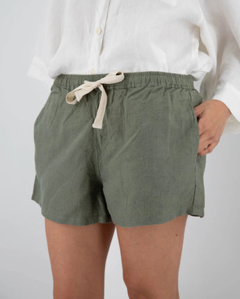Sunday Morning Lee Linen Shorts • Khaki