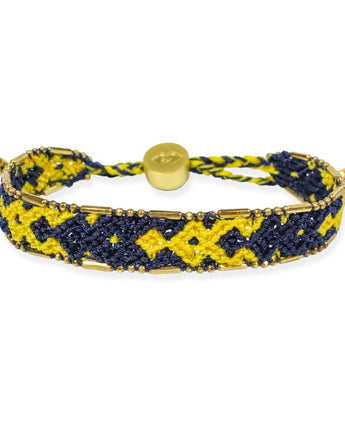 Bali Friendship Bracelet in Navy and Yellow by the Love Is Project