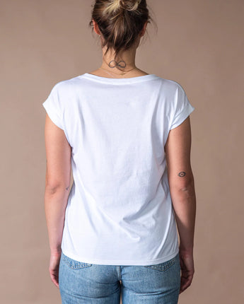 Societe Anonym • Noelia Round-Neck T-Shirt • White Flamme