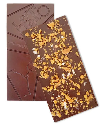 Beato Chocolates • Ménage à Trois - Chocolate Bar 72% Dark Chocolate with Toffee and Sea Salt