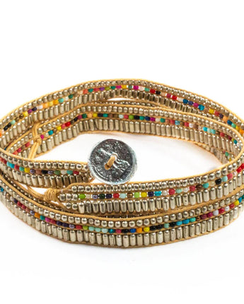 Darjeeling Necklace-Wrap Bracelet-Belt in Silver by the Love Is Project