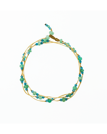 Sharing • Tibetan Loopy Duo Chrysoprase Apatite Bracelet/Necklace