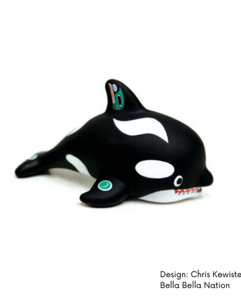 Made by Humans Squirting Bath Toys with Contemporary Indigenous Artwork • Orca