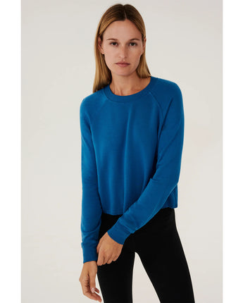 Splits59 Warm Up Crop Fleece Sweatshirt Stone Blue