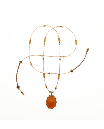 Sharing • Short Tibetan Onyx Orange Pendant