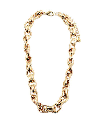 Double Cable Link Chain Necklace in Gold