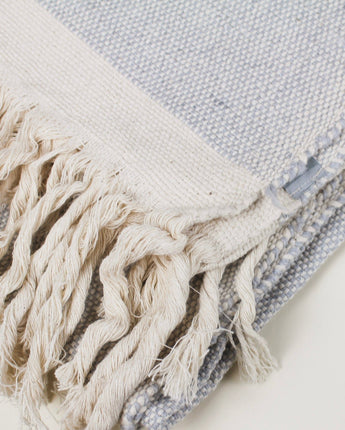 Une Vie Nomade Handmade Moroccan Throw in Light Blue • 2 Sizes