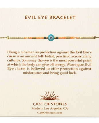 Cast of Stones Evil Eye Bracelet in Neon Orange/White