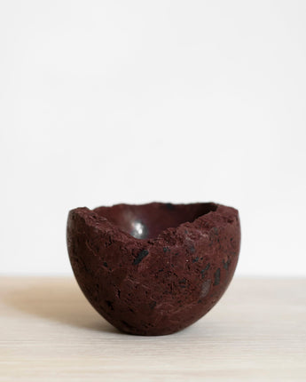 Roberto Franco Sánchez Hand Carved Lava Stone Bowl in Rojo