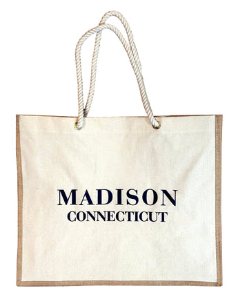 Madison Connecticut Canvas & Jute Traveler Tote