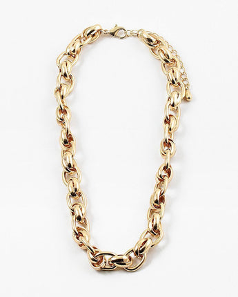 Double Cable Link Chain Necklace in Gold