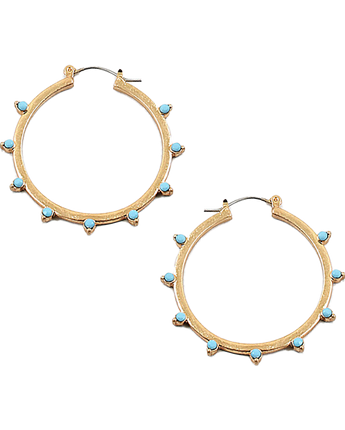 Ornate Studded Hoops in Worn Gold • 3 Colors