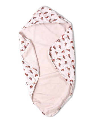 Viverano Organics Reversible Hooded Baby Towel in Yoga Dog Print