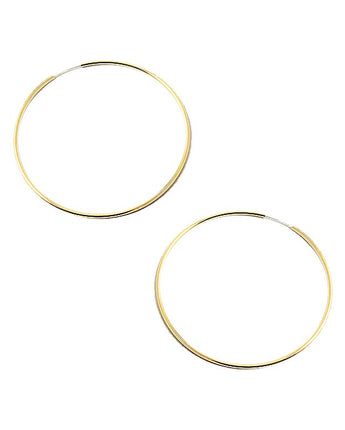 Thin Continuous Hoop Earrings, Large • 2 Colors
