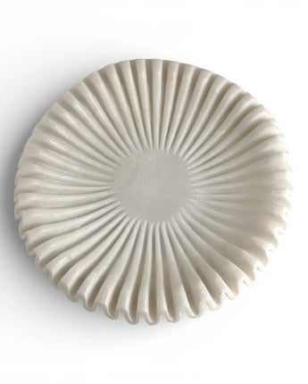 White Marble Ruffled Bowl