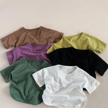 MiniOlie • Toddler Solid Color Retro Soft T-Shirt
