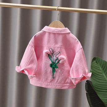 MiniOlie • Kid Flower Denim Jacket
