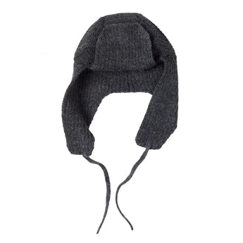 Tane Organics Baby Alpaca Aviator Hat • Coal