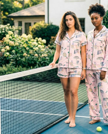 Sunday Funday Tennis Short Sleeved Pajama Set