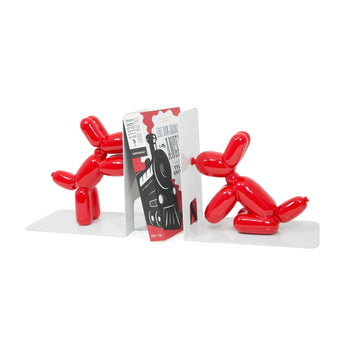 Made by Humans Balloon Doggy Bookends in Red