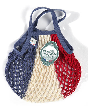 Mini Net Shopping Bag • Red, White and Blue