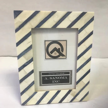 A. Sanoma Inc Bone Blue and White Picture Frame • 5" x 7"