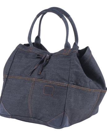 Travaux en Cours Medium Cotton Tote Bag in Denim Grey