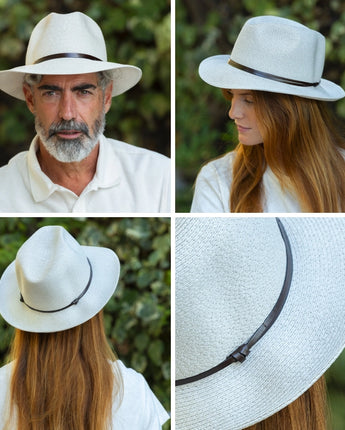 Paper Hat with Leather Band