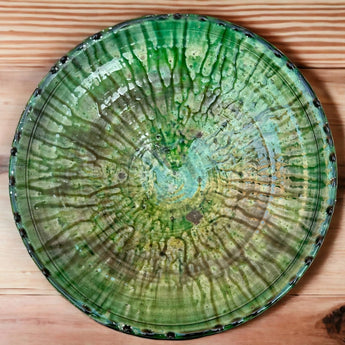 Moroccantastics Tamegroute Green Glazed Pottery Plate