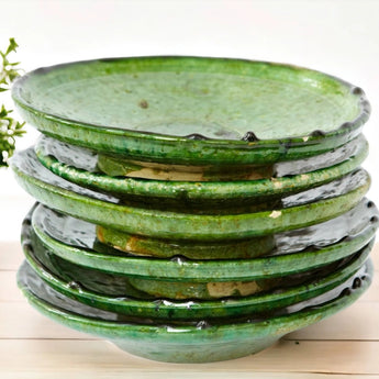 Moroccantastics Tamegroute Green Glazed Pottery Plate