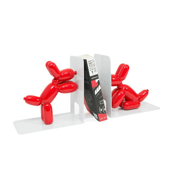 Made by Humans Balloon Doggy Bookends in Red