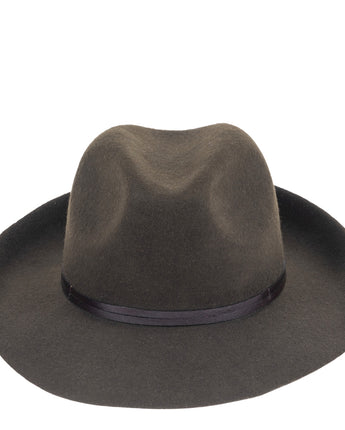 Travaux en Cours Felt Hat with Leather Strop in Loden