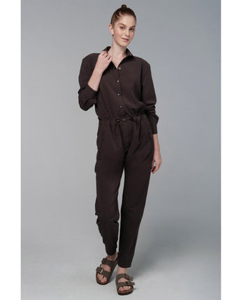 925fit I Will Survive Jumpsuit in Coffee