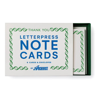 Archivist Gallery Thank You Green Notecards Set