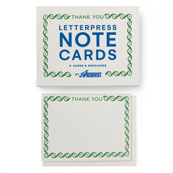 Archivist Gallery Thank You Green Notecards Set