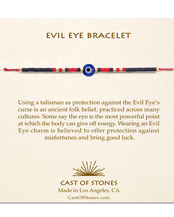 Evil Eye Bracelet Red with Turquoise
