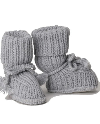 Tane Organics Organic Cotton Booties with Ties • Graphite