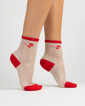 Elizabeth Reid | Kiss Crew Sock | Red
