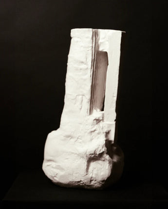 White Dirt Vase L Off white