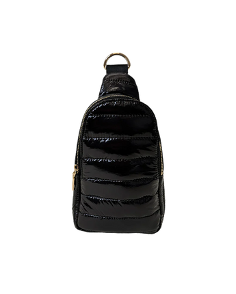 Ahdorned Eliza Quilted Puffy Sling • Liquid Black