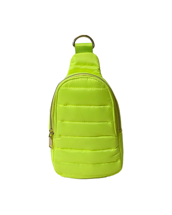 Ahdorned Eliza Quilted Puffy Sling • Neon Yellow