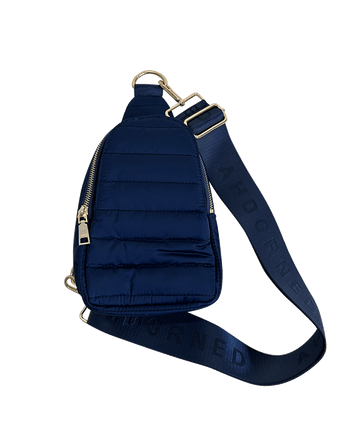 Ahdorned Eliza Quilted Puffy Sling • Navy