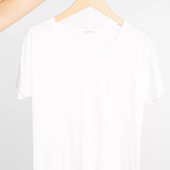 Societe Anonym • Esmee Short Sleeve V-Neck T-Shirt • White Flamme