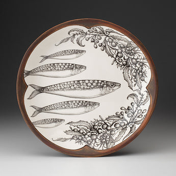 Laura Zindel Small Round Platter • Sardines in Brown