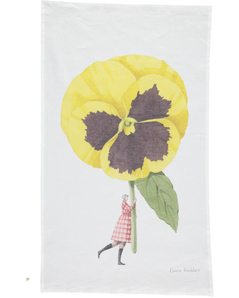 Hester & Cook In Bloom Pansy Tea Towel
