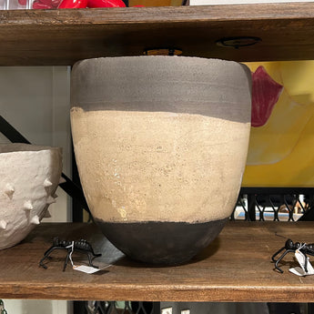 Market Find Large Vase tan/brown/grey